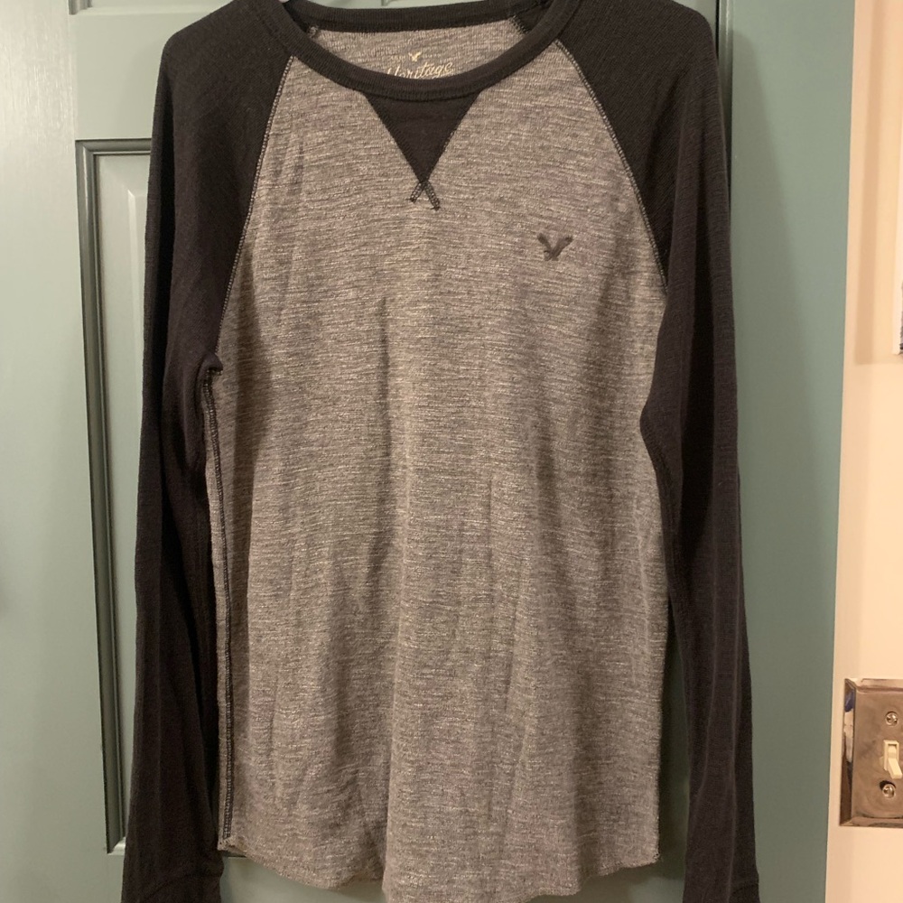 American Eagle Men's Black and Gray Long Sleeve Shirt (Bundle & Save)